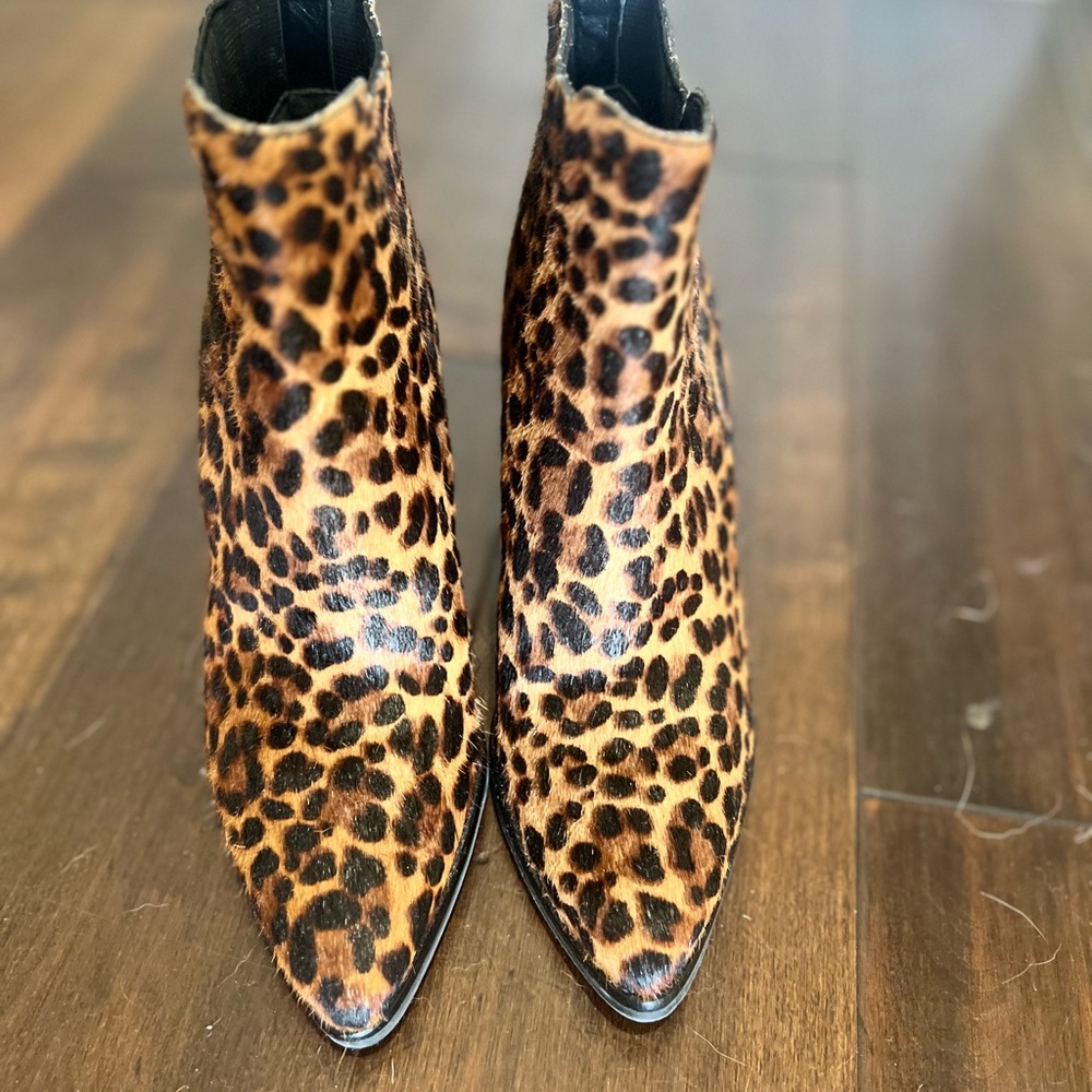 Marc Fisher LTD Calf Hair Leopard Print Ankle Boots